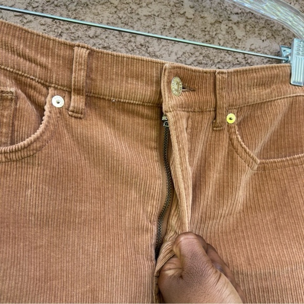 EXPRESS Corduroy Cropped Wide Leg High‎ Rise Pants in Tan Khaki Womens Size 4 - Picture 11 of 11